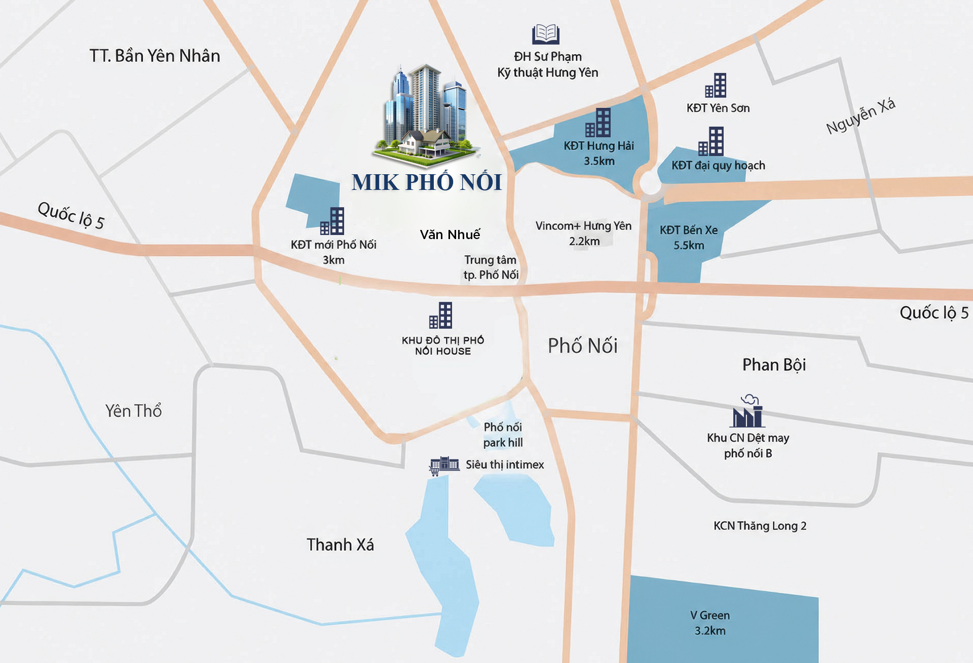 Bản đồ kết nối thực tế Forestia Park Phố Nối