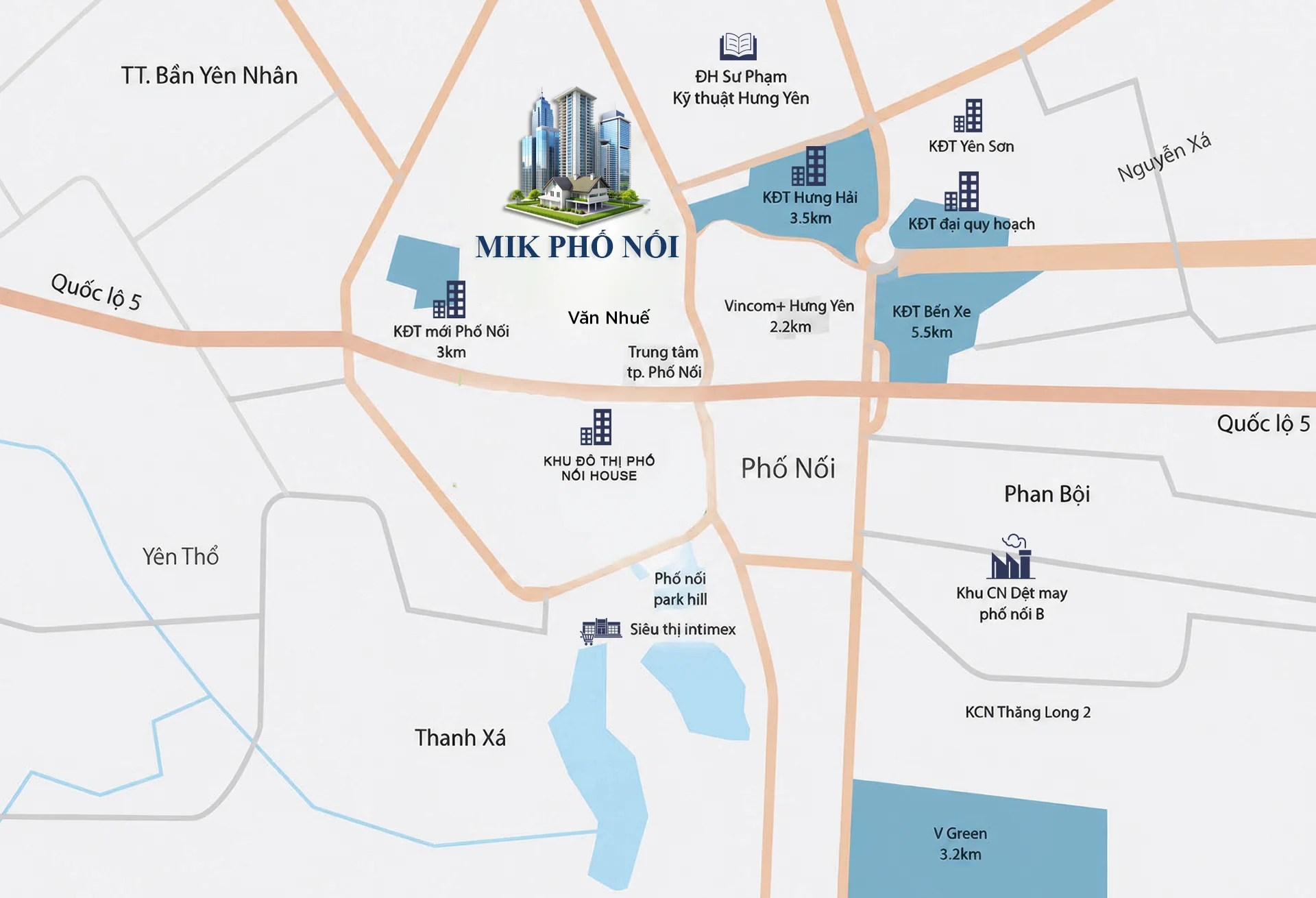 Bản đồ kết nối thực tế Forestia Park Phố Nối