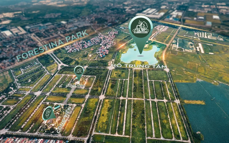 Cảnh quan hồ và công viên cây xanh Forestia Park Phố Nối, tháng 06/2025
